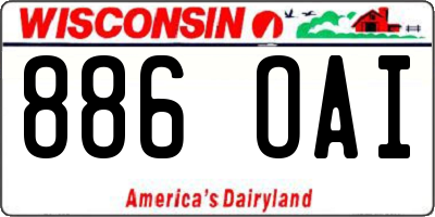 WI license plate 886OAI