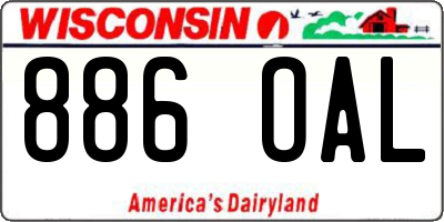 WI license plate 886OAL