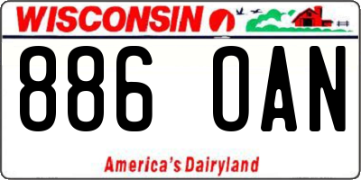 WI license plate 886OAN