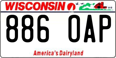 WI license plate 886OAP