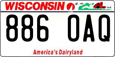 WI license plate 886OAQ