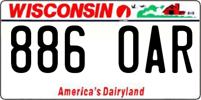 WI license plate 886OAR