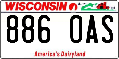 WI license plate 886OAS