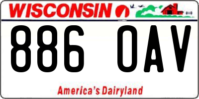 WI license plate 886OAV