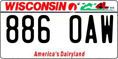 WI license plate 886OAW