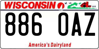 WI license plate 886OAZ