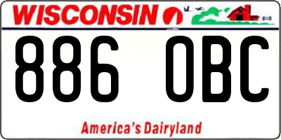 WI license plate 886OBC