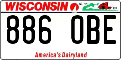 WI license plate 886OBE
