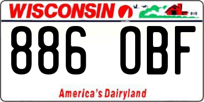 WI license plate 886OBF