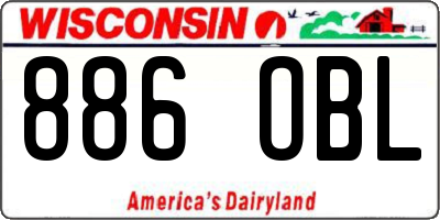 WI license plate 886OBL