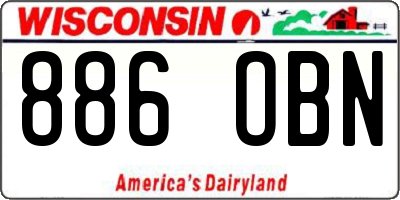 WI license plate 886OBN