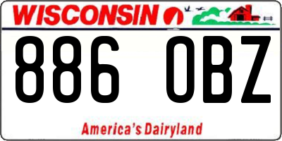 WI license plate 886OBZ