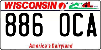 WI license plate 886OCA
