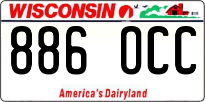 WI license plate 886OCC