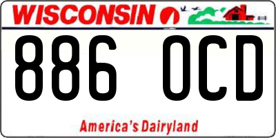 WI license plate 886OCD