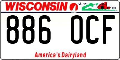 WI license plate 886OCF