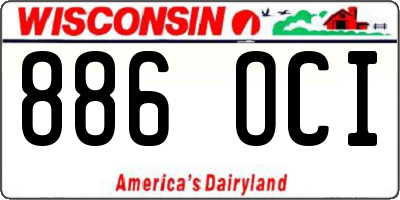 WI license plate 886OCI