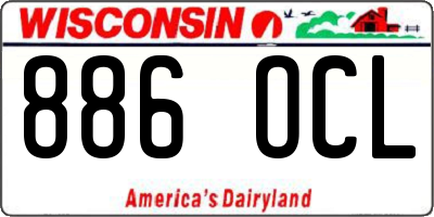 WI license plate 886OCL