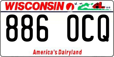 WI license plate 886OCQ