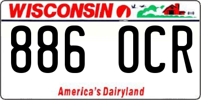 WI license plate 886OCR