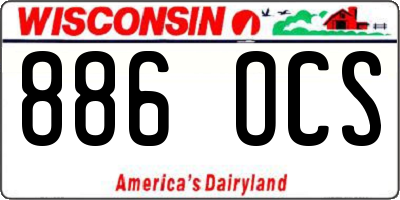 WI license plate 886OCS