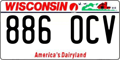 WI license plate 886OCV