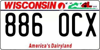 WI license plate 886OCX