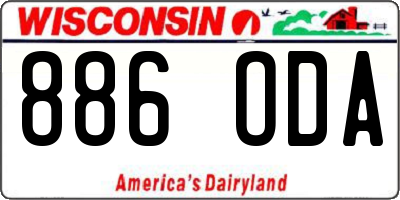 WI license plate 886ODA