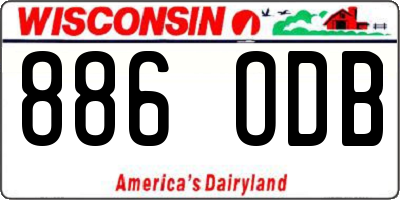 WI license plate 886ODB