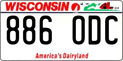 WI license plate 886ODC