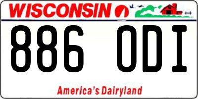 WI license plate 886ODI