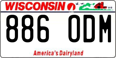 WI license plate 886ODM