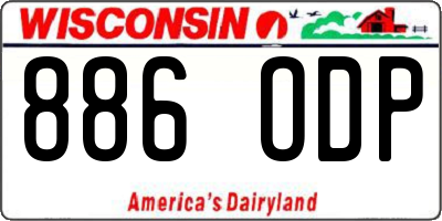WI license plate 886ODP