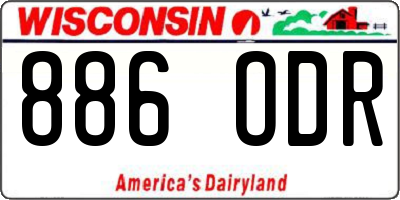 WI license plate 886ODR
