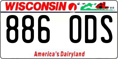 WI license plate 886ODS