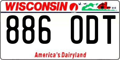 WI license plate 886ODT