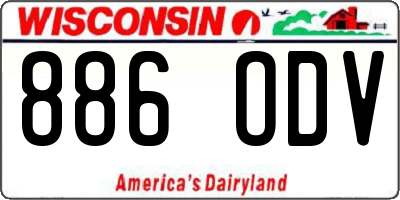 WI license plate 886ODV