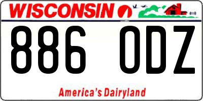 WI license plate 886ODZ