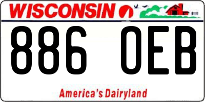WI license plate 886OEB