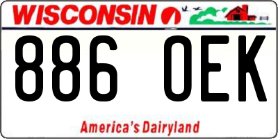 WI license plate 886OEK