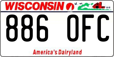 WI license plate 886OFC