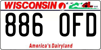WI license plate 886OFD
