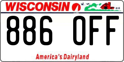 WI license plate 886OFF