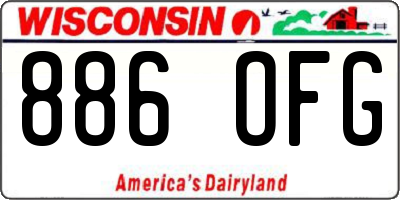 WI license plate 886OFG