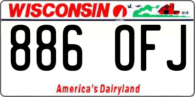 WI license plate 886OFJ