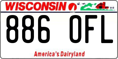 WI license plate 886OFL