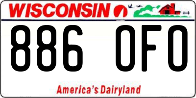 WI license plate 886OFO