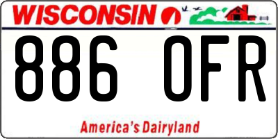 WI license plate 886OFR