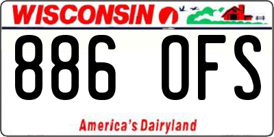 WI license plate 886OFS