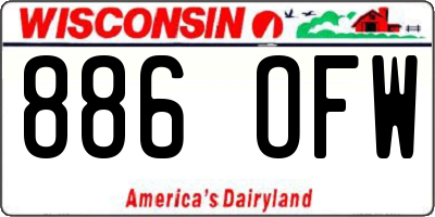 WI license plate 886OFW